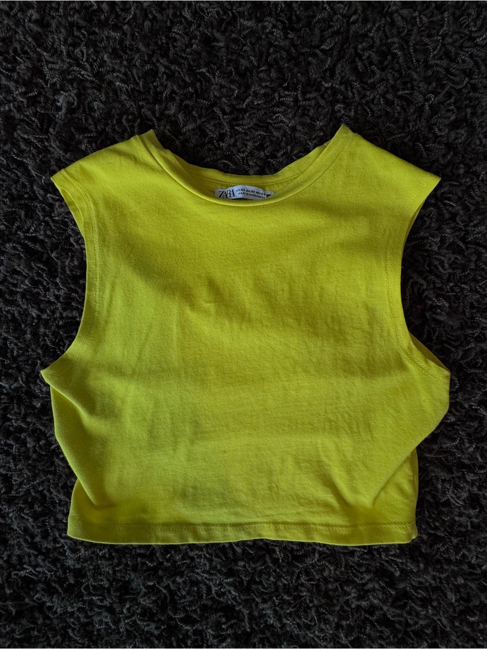 Zara Bright Yellow Cropped Muscle Tank